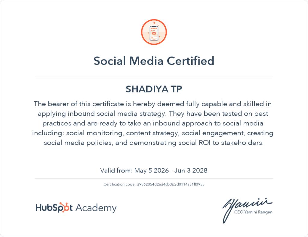 social media certificate